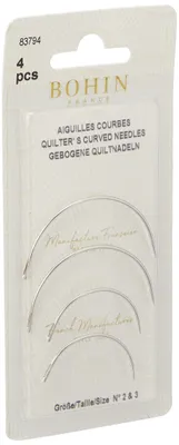 Gebogene Nähnadeln SZ2-3, silber, 1 Stück, 14 cm