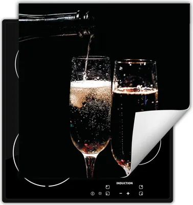 Produktbild von DarHaus Herdabdeckplatte 50x52 cm Anti Rutsch Matte Aufrollbar, schwarz - Wein