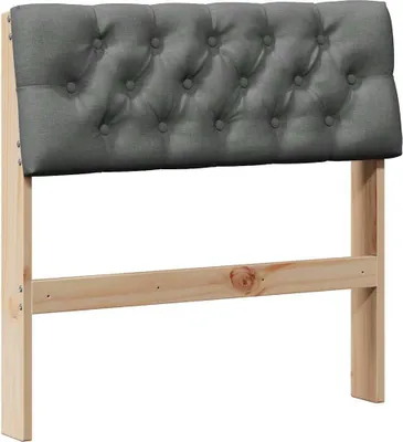 Zdjęcie produktu dla Tapicerowane wezgłowie Ciemnoszary 75 cm Lite drewno sosnowe