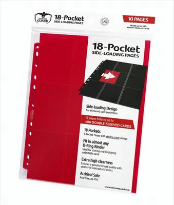 Produktbild von Ultimate Guard 18-Pocket Pages Side-Loading Rot (10)