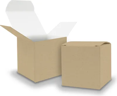 Produktbild von 50x itenga Würfelbox KraftKarton 5x5cm außen braun innen weiß Gastgeschenk
