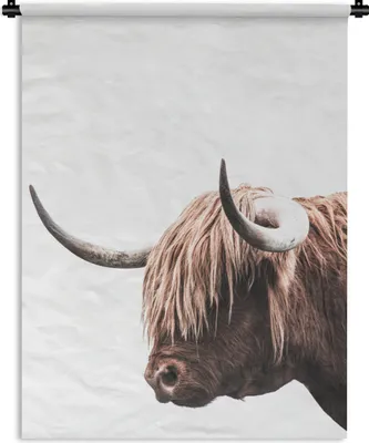 Produktbild von MuchoWow® Wandteppich Wandbehang Kuh - Schottisches Hochlandrind - Tiere 60x80 cm Tapisserie Dekoration Wandtuch - Decke - Wandtücher - Wohne