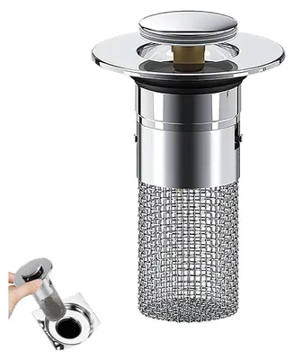 Produktbild von Abflussstopfen Waschbecken mit Haarsieb, Waschbeckenst?psel fš¹r 34-40mm Abfluss Ablauf, Universal Pop Up Abflusssieb