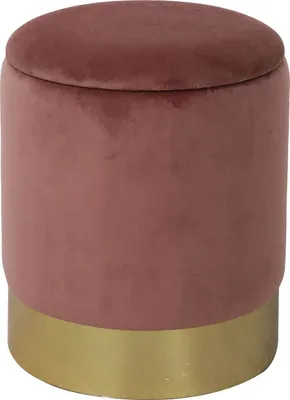 Produktbild von Sitzhocker Samthocker Sitzpouf Velours Hocker mit Stauraum rose