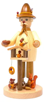 Räuchermann Vogelfreund 25 cm, Handarbeit aus dem Erzgebirge