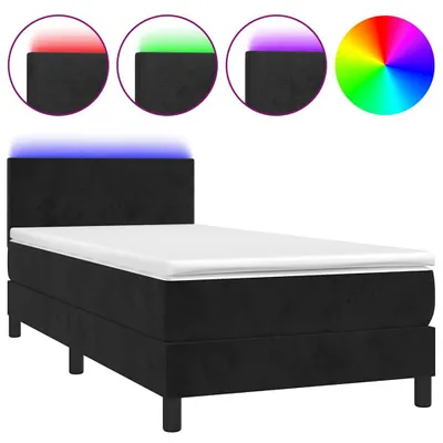 Obrázok produktu pre vidaXL Boxspring posteľ s matracom a LED diódou čierna 90x200 cm Velvet