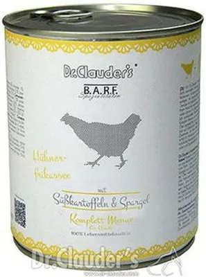 Produktbild von Dr.Clauder's BARF Dog Dose Komplettmenü Hühnerfrikassee