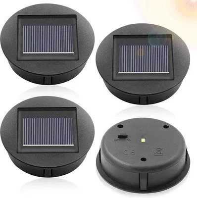 Immagine prodotto di Lampada solare impermeabile da 8 cm - Luce a LED - Pannello solare - Struttura per lanterna - Lanterna da appendere - Decorazione da giardino fai da te