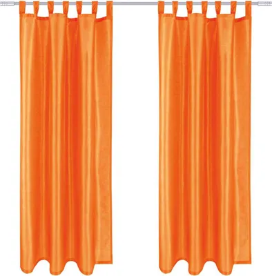 Zdjęcie produktu dla Zasłona Alessia w zestawie 2 nieprzezroczystych zasłon ze szlufkami, wymiary: 140x245cm, kolor: pomarańczowy
