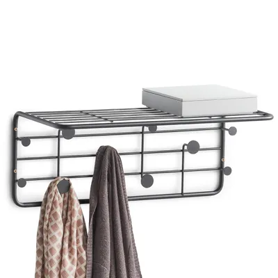 Produktbild von Zeller Wandgarderobe - Metall - schwarz - 51 x 24 x 21 cm