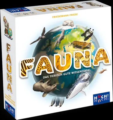 Produktbild von HUCH!, FAUNA, Wissensspiel für Tierfreunde, Spannende Schätzmechanik, Ideal für Familienabende und Partys, Für 2 bis 6 Spieler ab 10 Jahren
