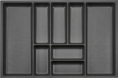 Produktbild von ORGA-BOX III Besteckeinsätze Tiefe 473 mm, Höhe 50,5 mm anthrazit Schubladeneinsätze Breite 691 mm für Schubladen 800 mm Canvas-Struktur