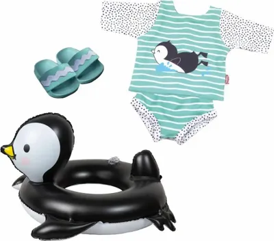 Produktbild von Heless Schwimmset Pinguin Gr.35-45cm, Pinguin Pünktchen, Schwimmring