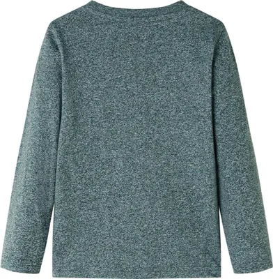 Produktbild von vidaXL Kinder-Langarmshirt Dunkelgrün Melange 116