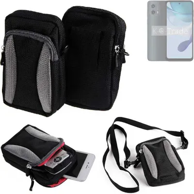 Produktbild von K-S-Trade Holster Schutz Hülle kompatibel mit Motorola Moto G 5G (2023) Handy Hülle Gürteltasche Umhängetasche mit Zusatzfach schwarz