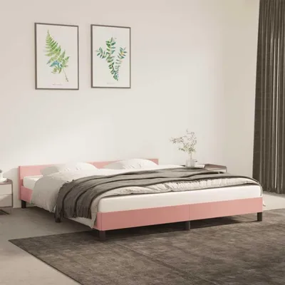 Immagine prodotto di Struttura letto imbottita, singola, 160x200 cm, rosa, in velluto