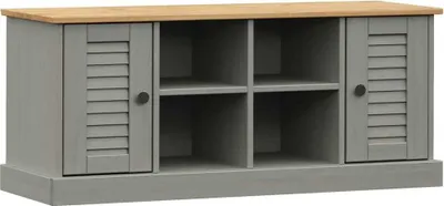 Immagine prodotto di Panca Porta Scarpe Grigia VIGO 106x35x45 cm Legno Massello Pino