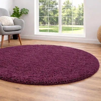 Produktbild von Ragolle Hochflor Teppich Twilight | Wohnzimmer | Beste Qualität | Elastischer Flor | Bordeaux 1144, Größe: Ø 120 cm rund