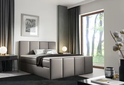 Produktbild von Bett mit Matratze und Lattenrost LOLA – 120x200, graues  + ER Topper