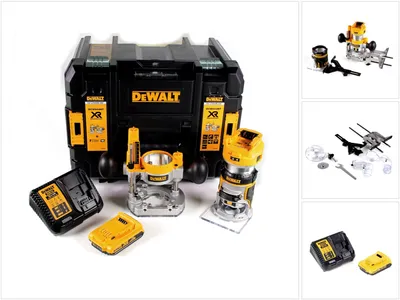 Produktbild von DeWalt DCW 604 D1 Akku Kombifräse 18V 55 mm + 1x Akku 2,0 Ah + 1x Schnellladegerät in TSTAK