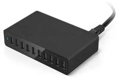 Produktbild von AIR2GO 10 Port USB Ladegerät USB-Ladestation Quick Charge USB Netzteil leicht, leise, lüfterlos