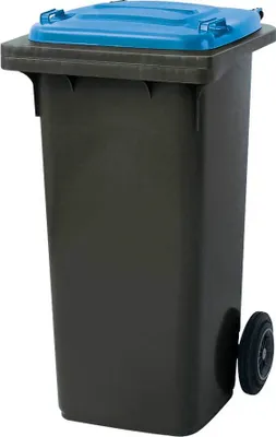 Produktbild von BRB 120 Liter MGB, Mülltonne Abfalltonne, grau mit blauem Deckel