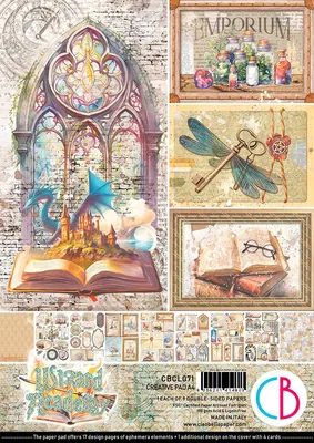 Produktbild von Ciao Bella Wizard Academy Papier Set A4 190g qm Scrapbooking Basteln Karten