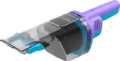 A handheld vacuum cleaner is shown against a white background.