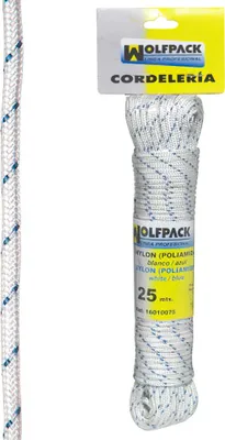 Zdjęcie produktu dla Biało-niebieska nylonowa lina o wysokiej wytrzymałości (splotka 25 m)