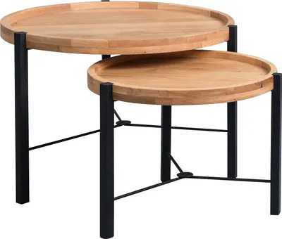 Produktbild von Couchtisch Satztisch 2er Set TIRA Wildeiche furniert