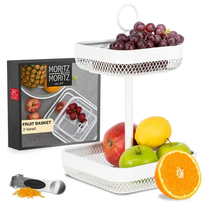 Immagine prodotto di Fruttiera in metallo - moderna ciotola per frutta - cestino per frutta a più livelli