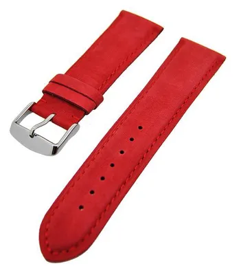 Produktbild von Uhrenarmband Kalbslederband Rot Ton in Ton 22mm Dornschließe NEU