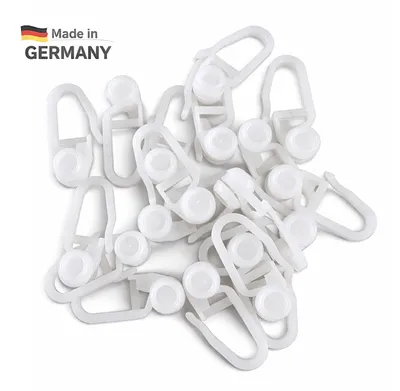 Produktbild von rewagi – Faltenhaken, Gardinenröllchen, Innenlaufrollen - Weiss 8mm – 100 Stück