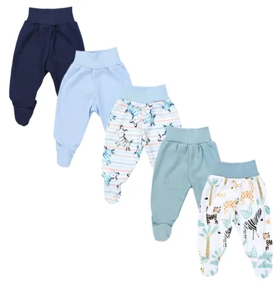 Produktbild von TupTam Baby Unisex Hose mit Fuß Bunte 5er Pack, Farbe: Junge 7, Größe: 62