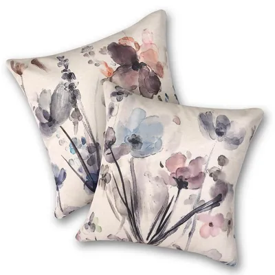 Immagine prodotto di Set di 2 federe per cuscini, motivo floreale, 40x40 cm, cotone, stile rustico