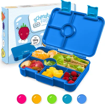 Image de Schmatzfatz Lite Boîte à repas pour enfants – Boîte à bento légère avec 4 à 6 compartiments, en Tritan sans BPA, étanche et lavable au lave-vaisselle, pour l'école, la crèche et les sorties