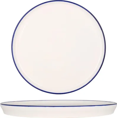 Immagine prodotto di Piatto da dessert Rinart - Bordo blu - Porcellana - 17 cm