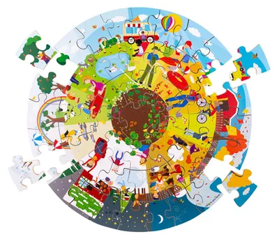 Produktbild von Rundes Bodenpuzzle – Die Jahreszeiten