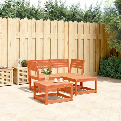 Produktbild von 3-tlg. Garten-Sofagarnitur Wachsbraun Massivholz Kiefer 3216987