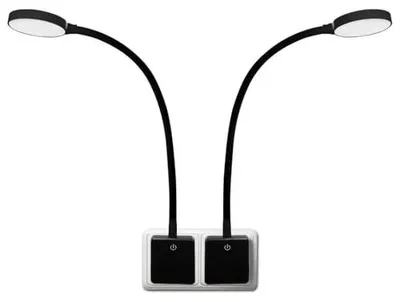 Zdjęcie produktu dla Lampka ścienna LED do gniazda z giętką szyjką nocna czytania