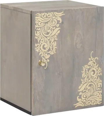 Produktbild von "Schlussverkauf" WandSchrank 1 PC - Badezimmschrank - Wandmontiert Grau 38x33x48 cm Massivholz Mango  C9384