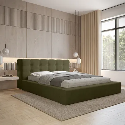 Produktbild von Polsterbett Doppelbett ANTONIO Komplettset 140x200cm in Stoff Ditra Forest