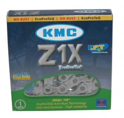 Produktbild von Fahrradkette KMC Z1 X EPT 1/2" x 1/8" 112 Gl. Anti Rost silber EK