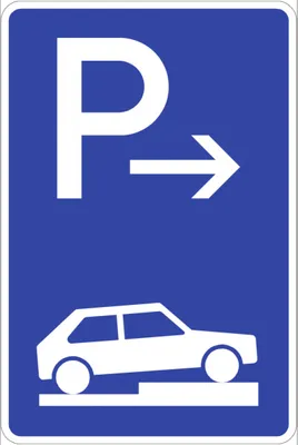 Produktbild von Verkehrsschild VZ315-77, Parken halb auf Gehwegen quer rechts (Ende), Alu, RA...