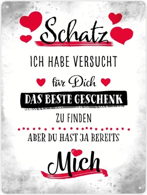 Produktbild von Bestes Geschenk für Schatz zum Valentinstag Metallschild XXL in 28x38 cm