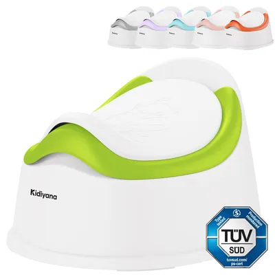 Produktbild von Kidiyana Abhaltetöpfchen Baby, Kinder Töpfchen mit Deckel, Töpfchentraining & Reisetoilette unterwegs, Innentopf mit Spritzschutz, Grün