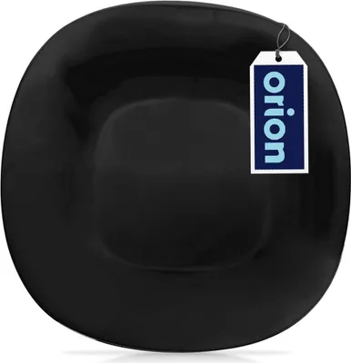 Obrázek produktu pro Orion dezertní talíř Dortový talíř Dortový talíř Talíř ze skla černý LUNA 20,5x20,5x1,8 cm