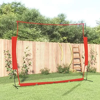 Produktbild von Tragbares Baseballnetz von Furniture Select in Rot und Schwarz, 369 x 107 x 271 cm, aus Stahl und Polyester