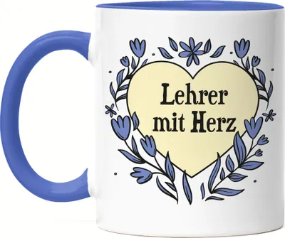 Produktbild von Lehrer mit Herz Tasse Blau Geschenkidee Zum Danke Sagen Bester Lehrer