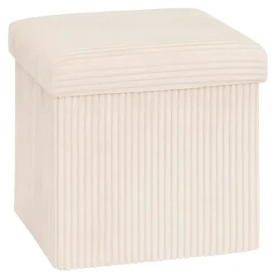 Produktbild von Sitzhocker Cord Elfenbein 38x38x38 cm
